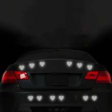 12pcs Reflective Heart-Shaped Car Stickers, High Intensity Reflective Safety Decals For Bumper, Windows, Laptops, Anti-Scratch Protection Film - Love - View 6