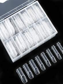 120片装法式双层美甲延长模具 - 可重复使用的亚克力双用途模具，边缘光滑，是DIY美甲和沙龙级法式美甲延长的理想之选 - 無色 - 查看 9