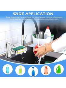 1 set inbyggd tvålpump för diskbänk, diskbänkmonterad tvålpump med bra sugförmåga, 39-tums förlängningsrör direkt anslutet till tvålbehållaren, undvik frekvent påfyllning (svart)