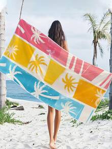 1 buc. Prosop de plajă personalizat cu imprimeu de palmier, pătură de plajă din microfibră extra mare, super moale, uscare rapidă și foarte absorbantă, reversibilă, șal cu protecție solară, ideal pentru vacanță, călătorii, saltea de yoga - Multicolor - Vizualizare 15