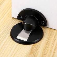 1/2Set Punch-Free Anti-Collision Invisible Strong Magnetic Zinc Alloy Door Stopper Door Holders Catch Floor Mounted Nail-Free Door Stop - Silver/Black - View 6