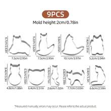 5/9pcs Stainless Steel Cartoon Cat Cookie Cutter Set - Cat-Shaped, All Seasons, Halloween Fun, Versatile Baking Molds For Fondant And Sugar Cookies, Kitchen Baking Tools, Cookie Cutter, Pastry Cutter, Cutting Mold - - - View 8