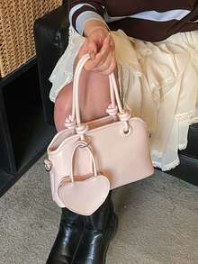 Fashionable Niche Women's Bag, Retro 2026 New Ins Polka Dot Shoulder Crossbody Bowling Bag, Autumn/Winter - Pink - View 8