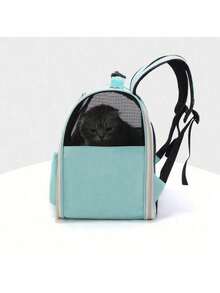 PETSIN Bolsa de Transporte para Gato, Bolsa de Transporte para Cachorro, Mochila para Gato, Mochila para Cachorro, Mochila Bolha para Gato de Espaço Grande, Mochila Bolha para Cachorro de Espaço Grande, Mochila Respirável para Gato, Mochila com Proteção Solar para Cachorro, Design Ergonômico 3D, Adequado para Viagens, Caminhadas, Compras e Visitas ao Veterinário - Cinza Claro - Visão 6