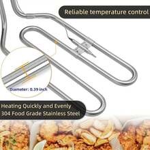 Freidora eléctrica de gran capacidad de acero inoxidable 4l, necesaria para fiestas de cocina, fritura de gran capacidad - Plateado - Ver 5