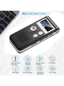 Mini Digital Voice Recorder, Suitable For Lecture Recording - Suitable For Students, Teachers, Journalists | Requires Adapter To Connect To Smartphone