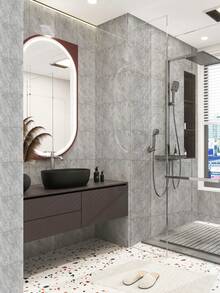 20/50片装3D大理石纹墙贴，加厚IXPE防水自粘墙纸，易于安装和移除，适用于客厅、厨房、办公室、浴室和卧室装饰。 - 彩色 - 查看 10