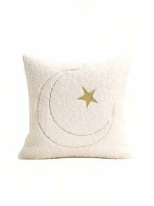 1/2 件斋月吉祥枕套，开斋节刺绣枕套，斋月家居装饰，斋月装饰品，18 x 18 英寸金色对比星月图案，家居装饰，房间装饰，仅含枕套 - 米色 - 查看 10