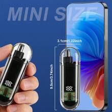 Men's USB Rechargeable Nose And Ear Hair Trimmer-Small, Portable, Digital Display Design, Suitable For Home Or Business Trip Battery Capacity 220mAh - Multicolor - View 4