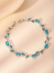 水钻藤蔓锆石叶子造型时尚手链，适合女性日常佩戴和情人节搭配 - 手鍊 - 查看 12