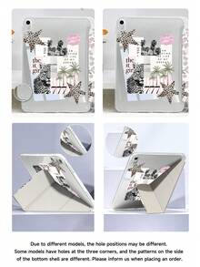 11-Inch Leopard Print, Star, And Palm Tree Pattern Tablet Case Compatible With IPad Air M3 2025/M2 2024, Compatible With IPad Air 5th Gen 2022, Compatible With IPad (A16) 11-Inch 11th Gen 2025, Galaxy Tab, Kindle Paperwhite 12th Gen 2024. Clear Back Panel, Fashionable Pattern Protection Case With Auto Sleep/Wake Function And Air Cushion Protection, Suitable For Gifts And Office Use. - Silver - View 7