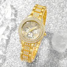 5件套奢华女士石英手表及珠宝套装 - 玫瑰金合金模拟手表，搭配同款手链、项链、耳环和戒指式吊坠 - 金色 - 查看 5
