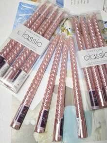 8支/套 法式螺旋蜡烛,锥形长蜡烛,适用于餐厅、酒店、客厅、卧室。浪漫晚餐套装及婚礼装饰,派对及家居装饰烛台,无烟无味烛光晚餐烛台,餐厅装饰,摆件(6种颜色可选),生日及毕业礼物。 - 彩色 - 查看 3