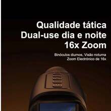 Monóculo Visão Noturna 1080p Alcance 800m Zoom Digital 16x Infravermelho Gravador Caça Binóculo - Preto - Visão 4