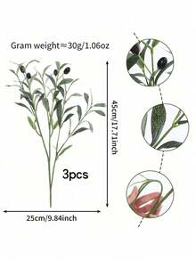 1/2/6pcs 45cm/17.71in Artificial Olive Branches And Greenery, Simulated Olive Leaves, Simulated Silk Plants, Artificial Foliage, Suitable For Wedding Bouquets, Arches, Wreaths, Table Floral Arrangements, Centerpieces, Vase Fillers, Home Party Decorations, Gifts, Green Plant Branches Suitable For Spring And Autumn Flower Arrangements And Handicraft Creations, Bathroom, Bedroom - Olive Branch - View 18