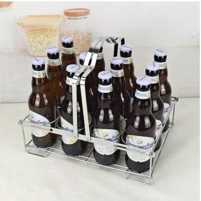 1pc Detachable Metal Display And Storage Rack. Suitable For Storing Kitchen Spice Bottles, Beers, Canned Drinks And Other Alcoholic Beverages. Ideal For Holiday Parties, Birthday Gatherings, Barbecues And Other Occasions. Applicable For Home Kitchen, Living Room, Dining Room, Bar, Karaoke Room, Outdoor Area And Beach.