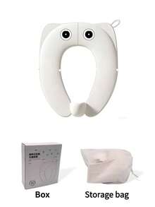 PP Baby Toilet Seat Cushion, Children's Folding Toilet Seat, Gaps Won't Pinch Bottom Portable Toilet Training Suitable For Toilets In Homes/Hotels, Etc. - White - View 10