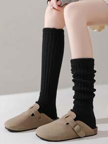 1/2/3 Pairs Women's Solid Color Rib Knit Leg Warmers, Decorative Knitted Leg Warmers, Minimalist Vintage Style, High Elasticity, Comfortable And Warm, Can Be Paired With Boots, Suitable For Autumn/Winter Daily Wear - Multicolor - View 11