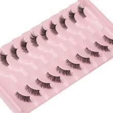 ISEEN 10 Pairs Transparent Half-Piece Cat Eye False Eyelashes, Fluffy Lightweight 3D Faux Mink Lash Set, Soft Natural Looking Fake Eyelash Strips - Black - View 3