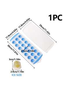 1个带盖硅胶冰格，21格，方形和圆形可选，TPR软底，PP硬盖防止串味，冰块轻松取出，不碰撞、不飞溅，家用冰箱必备 - 彩色 - 查看 10