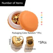 Exquisite Packaging 5pcs 304 Stainless Steel 18K Gold-Plated Heart-Shaped Pentagram Beads With Diamond Embedding DIY Charm Jewellery Making Accessories Women's Stainless Steel Jewellery Female Ornaments Beadwork Handcrafted Components - Bead - View 12