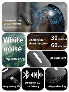 耐用型骨传导枕头蓝牙音箱，智能睡眠辅助器，无需银行卡 - 彩色 - 查看 5