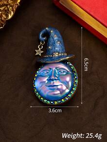 1pc 2-In-1 Vintage European & American Figure Minimalist Versatile Elegant Luxurious Brooch, Suitable For Daily, Party, Banquet And Celebration Occasions. One Style Is Iridescent Pearl Crescent Moon With Rhinestone Crown + Crystal Pendant, Gilded Textured With Courtly Luxurious Feel - Multicolor - View 5