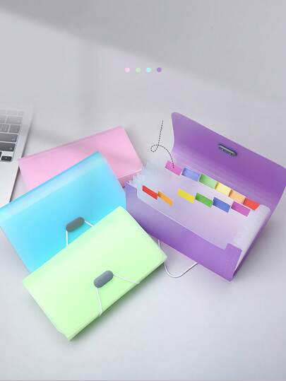 Carpeta de archivo acordeón A6 con 13 bolsillos, organizador expandible de colores caramelo para recibos, facturas, documentos, sistema de archivo portátil mini para oficina, escuela, hogar, bandeja de almacenamiento multinivel