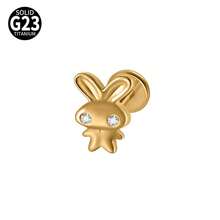 1PC G23 Titanium Cat/Dog/Rabbit Lip Studs Internal Thread Cz Flower Ear Helix Tragus Cartilage Helix Earrings Body Piercing Jewelry - As Shown - View 28