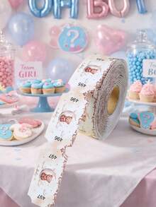 500pcs/Roll Brown Bear Design Raffle Tickets Roll,Babe Shower Party Supplies,Gender Reveal Party Games Activities Props,Event Tickets, Admission Tickets, Lucky Draws,Celebration Tickets,Class Rewards,Birthday Party Games Supplies - Brown Bear - View 9