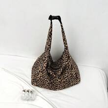 Large Capacity Adjustable Shoulder Bag, Fashionable Leopard Print Crossbody Bag, Campus Student Backpack - Multicolor - View 7
