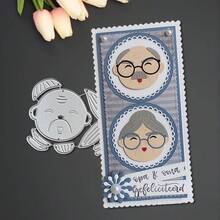 Creative Elderly Couple Metal Cutting Dies, DIY Scrapbooking Album And Embossing Stencil, Greeting Card Making Tool, Card Paper Cutting Crafts ,Gift Card Making Template Die Cuts. - Silver - View 6