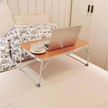 Foldable Laptop Table For Bed Lightweight Breakfast Bed Tray Portable Mini Picnic Storage Space Standing Holder, Folding Leg Desk Notebook Lap Table For Reading - Mustard Yellow - View 3