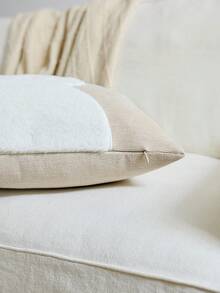 1件复活节米色兔子刺绣抱枕套，3D兔耳装饰靠垫套，适合室内装饰，春夏枕套，不含枕芯 - 卡其色 - 查看 9