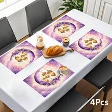 1/4/6 Pcs Set, Ramadan Placemats, Linen Dining Table Mats With Traditional Lantern Pattern, Washable Printed Tablecloths, Surface Protective Pads, Ideal Decor For Holiday Kitchen And Family Gatherings - Multicolor - View 10