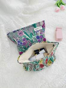 Y2K 花卉图案化妆包，1 个多功能化妆品收纳手提包，带拉链旅行洗漱包，可装口红、化妆刷、护肤品、手机、零钱，适合居家、旅行、度假和上学使用。 - 彩色 - 查看 11