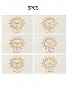 1/4/5/6/7pcs Crescent Moon, Star, Ramadan Lantern Decor Set, Linen Comfortable Texture, Ramadan Tablecloth, Ramadan Decoration Set, Eid Decoration Set, Ramadan Dining Table Decor, Crescent Moon Tablecloth, Eid Mubarak Tablecloth, Suitable For Ramadan, Eid Al-Fitr Party And Dining Decoration, Multiple Sizes - Multicolor - View 18