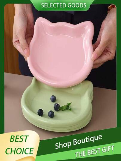 Multicolor Plastic Cat Bowls, Cartoon Cat Shaped, Suitable For Cats And Small Dogs Pet Food Bowl - For Dry And Wet Food And Water - Gift, Fun Gift, Ramadan, Personalized Gift, Easy To Clean, Kibble, Treats And Wet Canned Food, Bone Residue Storage Bowl, Nut Shell Storage Bowl, Christmas Gift Filler, Gift, Fun Gift