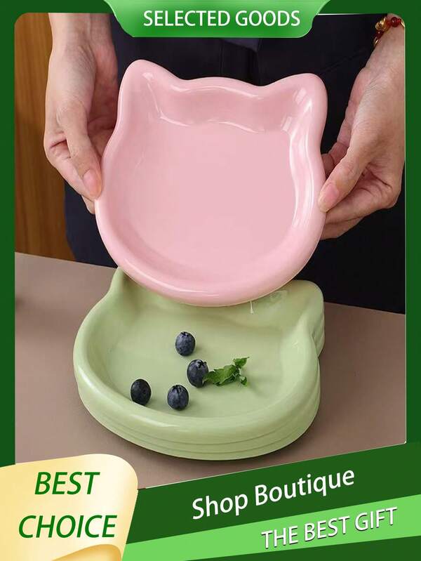 Multicolor Plastic Cat Bowls, Cartoon Cat Shaped, Suitable For Cats And Small Dogs Pet Food Bowl - For Dry And Wet Food And Water - Gift, Fun Gift, Ramadan, Personalized Gift, Easy To Clean, Kibble, Treats And Wet Canned Food, Bone Residue Storage Bowl, Nut Shell Storage Bowl, Christmas Gift Filler, Gift, Fun Gift