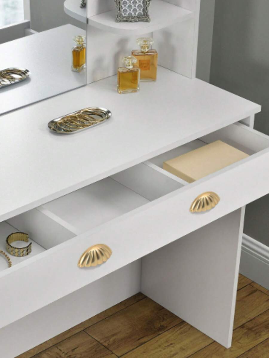 New Chinese Style Creative Seashell Handles, Retro Chinese Medicine Cabinet Handles, Ming And Qing Dynasty Style Handles, Brushed Copper Antique Bronze Drawer Handles. - Gold - View 1