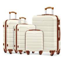 4 Piece Luggage Set 16/20/24/28 Inch Hardside Lightweight Suitcase With Spinner Wheels (Purple) - Trắng Nâu - Xem 1