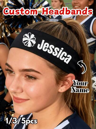 1/3/5psc Personalized Custom Letter-Printed Hairband, A Fashionable Winter Gift, A Valentine's Day Gift. Suitable For Both Women And Men. , Compact, Cute, Y2K Style, Casual Style, Personalized, Unique. It Is An Ideal Gift For Girlfriends, Family Members, Friends, Grandparents, Children, Etc. Customized Exclusively.