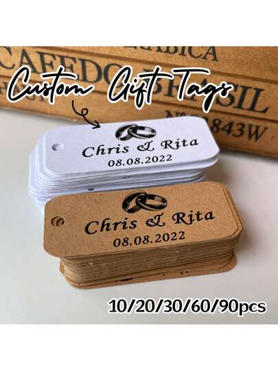 10/20/40/60/90Pcs Personlized Mini Wedding Favor Tags Custom Name & Date Thank You Tags Party Decor Favors Kraft Paper ,Wedding Favor Tags Wedding Thank You For Gift Tags Personalized Gift Tags Wedding Tags Wedding Decor Custom Wedding Favors Wedding Favours