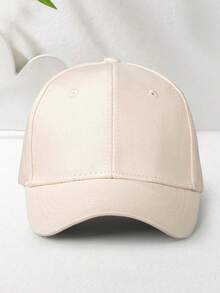 1pc Unisex Y2K Style Solid Color Adjustable Size Breathable Baseball Cap, Fashionable & Versatile For Outdoor Casual Wear - Beige - View 7