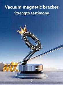 Zinc Alloy MagSafe Car Phone Holder, 360° Foldable Three-Axis Mount, Vacuum Magnetic Base No Damage To Car Interior - Support - View 8