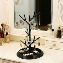 1 pieza Soporte giratorio para exhibición de joyas, soporte para collar y pendientes, pulsera de sobremesa para mujer para viajes