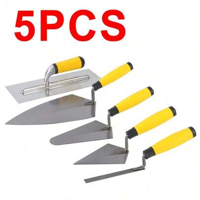 [Builder Trowel Set] 5pcs/ Set Builder Professional Trowel Set Bricklayer Brick Plastering Tools