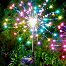 1个太阳能烟花灯 LED户外防水地插灯 时尚花园草坪灯 适用于花园庭院派对节日游泳池草坪街道购物中心情人节装饰 - 太陽能煙火燈 - 查看 8