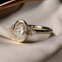 Charm Cubic Zirconia Golden Ring For Women Wedding Engagement Ring Bridal Proposal Jewelry Birthday Anniversary Christmas Gift Daily Vacation Gift From A Best Friend - Gold - View 9