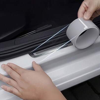 1pc Scratch-Resistant, Collision-Proof Rubber Trim, Car Door Edge Guard, Transparent Invisible Adhesive Tape, High-Definition Car Door Sill Protector, Scratch-Resistant And Wear-Resistant Sticker, Suitable For Front/Rear Bumper And Car Doors, Multiple Sizes Available For Universal Car Models
